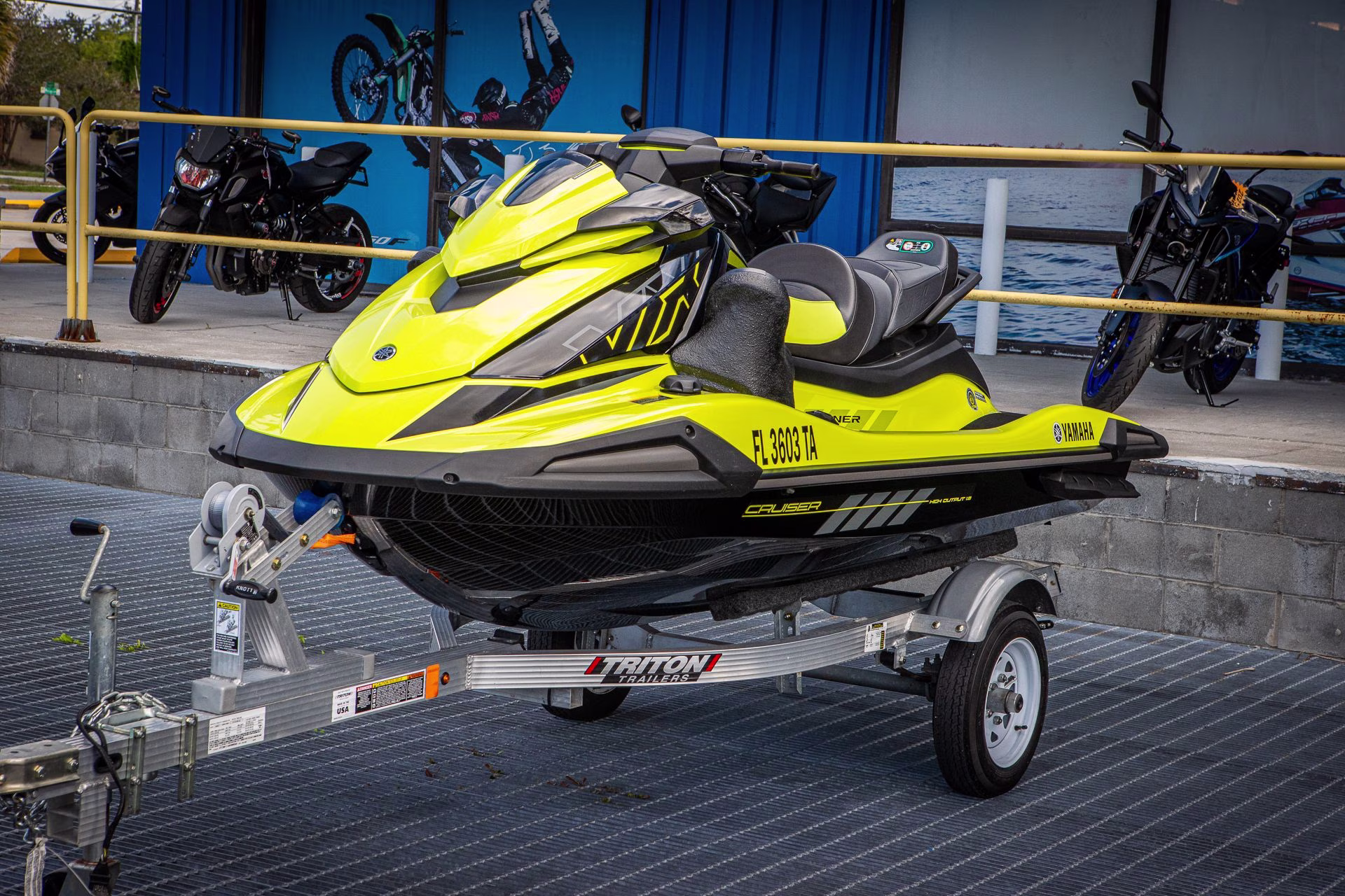 2021 Lime Yellow Yamaha VX Cruiser HO with Audio Personal Watercraft