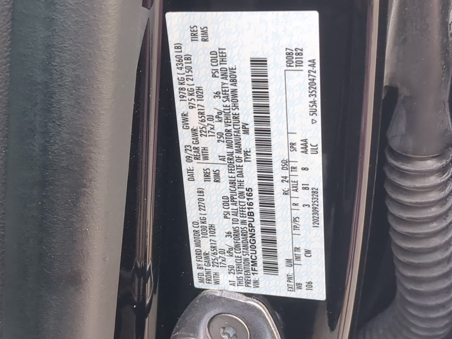 2023 Agate Black Metallic Ford Escape Active FWD SUV