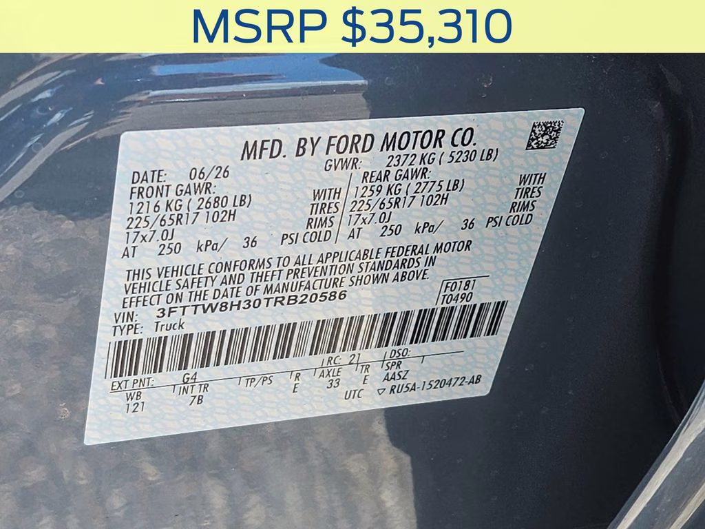 2026 Azure Gray Metallic Tri-Coat Ford Maverick XLT FWD Truck