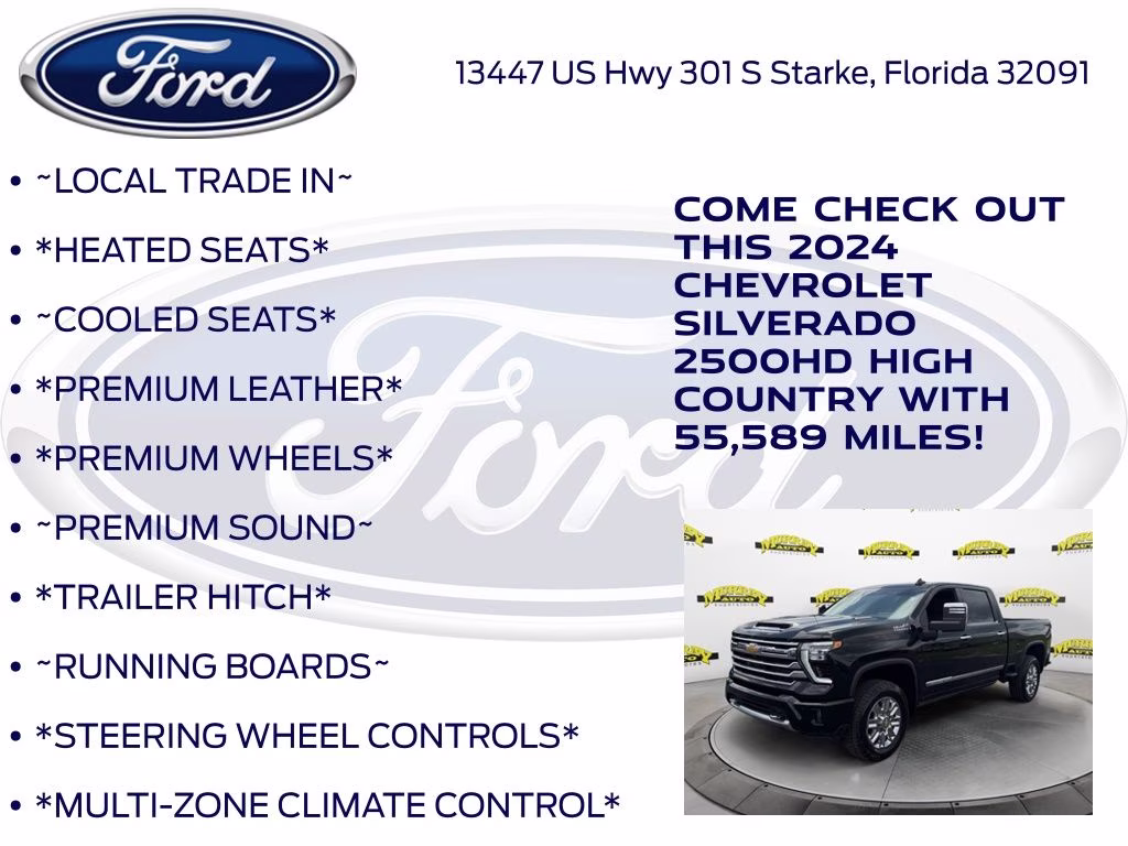 2024 Black Chevrolet Silverado 2500HD High Country 4X4 Truck