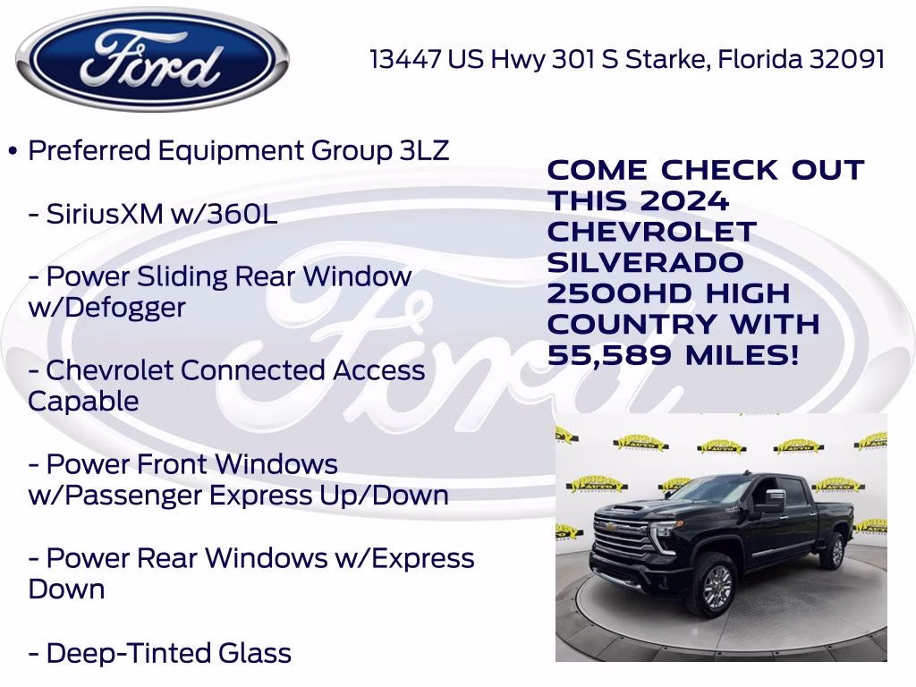 2024 Black Chevrolet Silverado 2500HD High Country 4X4 Truck
