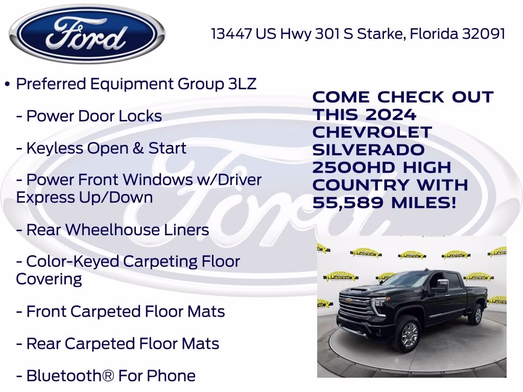 2024 Black Chevrolet Silverado 2500HD High Country 4X4 Truck