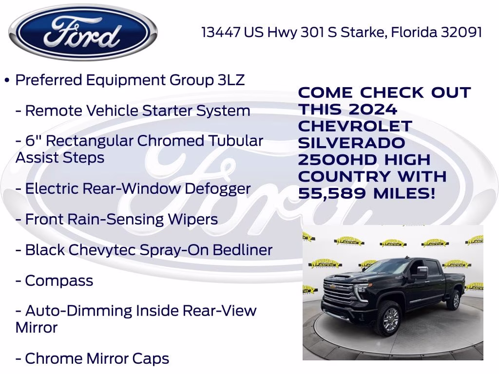 2024 Black Chevrolet Silverado 2500HD High Country 4X4 Truck