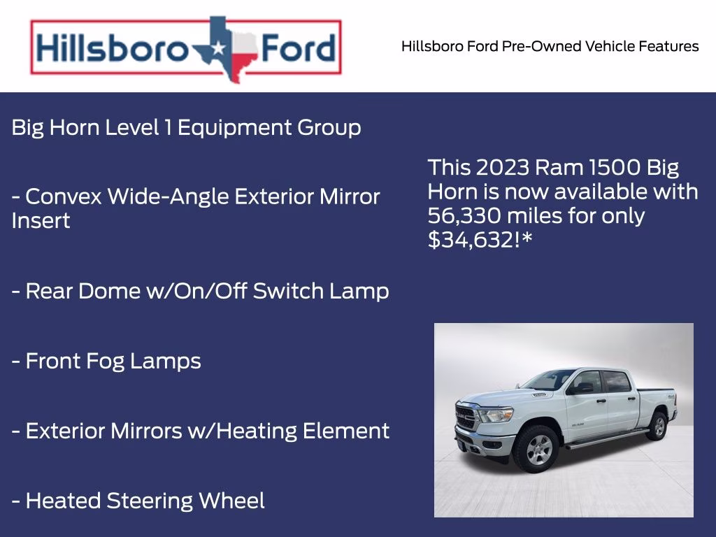 2023 Bright White Clearcoat Ram 1500 Big Horn/Lone Star 4X4 Truck