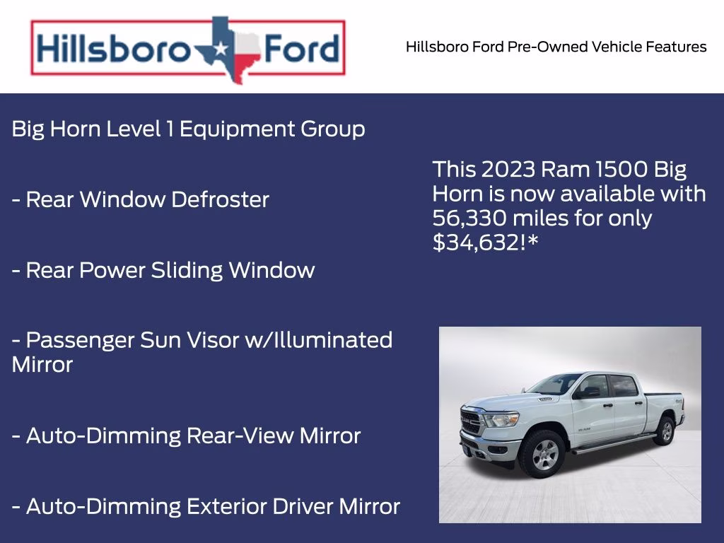 2023 Bright White Clearcoat Ram 1500 Big Horn/Lone Star 4X4 Truck