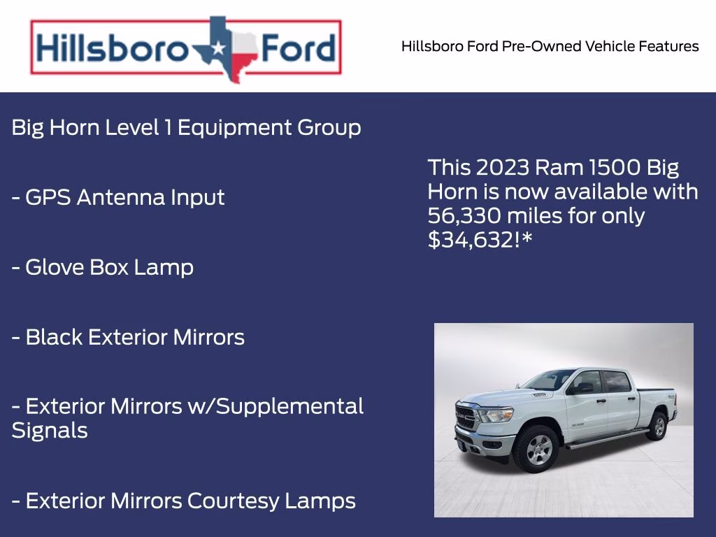 2023 Bright White Clearcoat Ram 1500 Big Horn/Lone Star 4X4 Truck