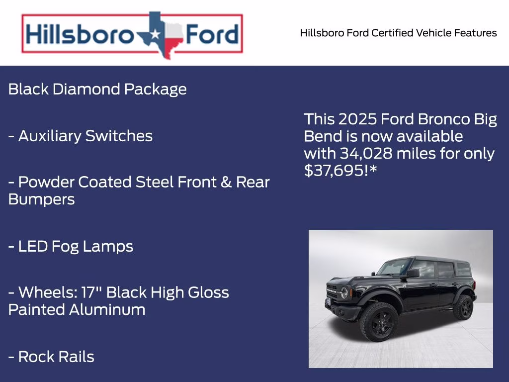 2025 Shadow Black Ford Bronco Big Bend 4X4 SUV