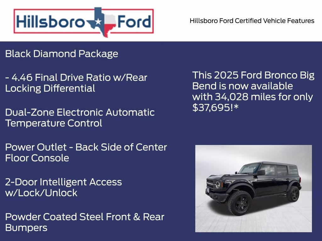 2025 Shadow Black Ford Bronco Big Bend 4X4 SUV