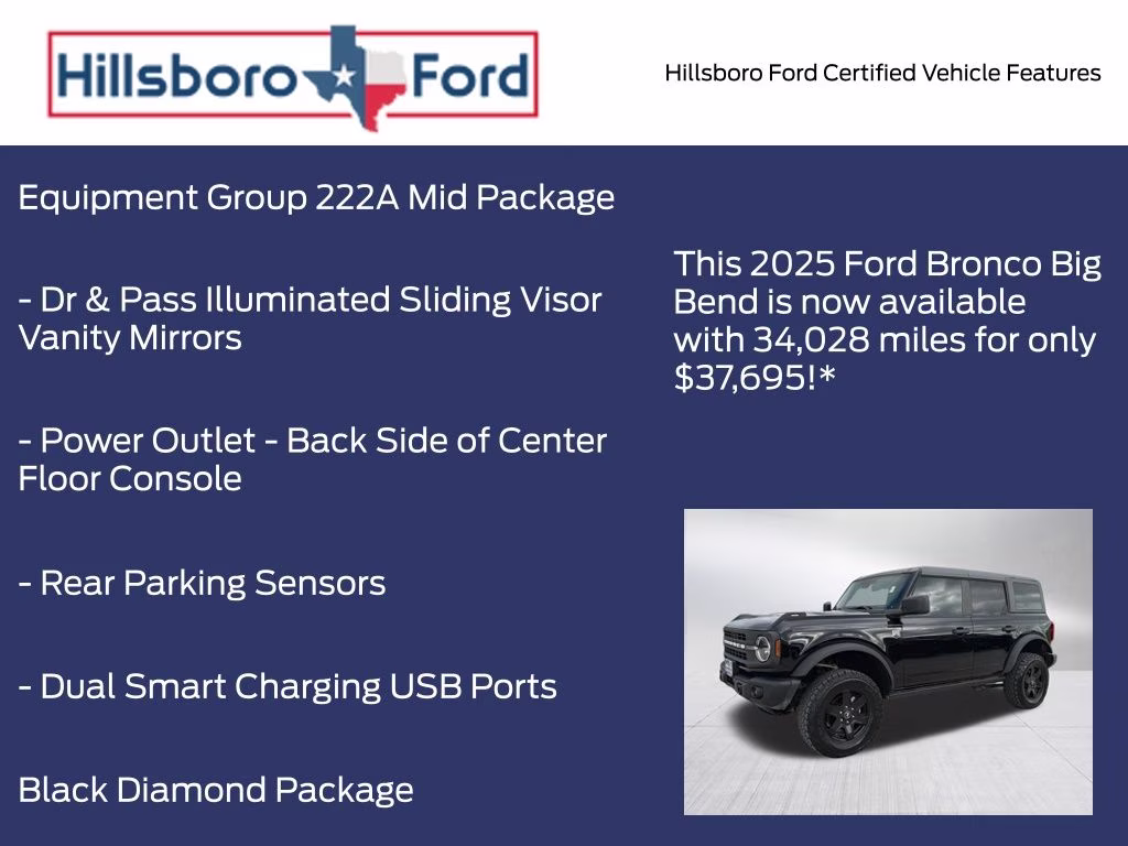 2025 Shadow Black Ford Bronco Big Bend 4X4 SUV