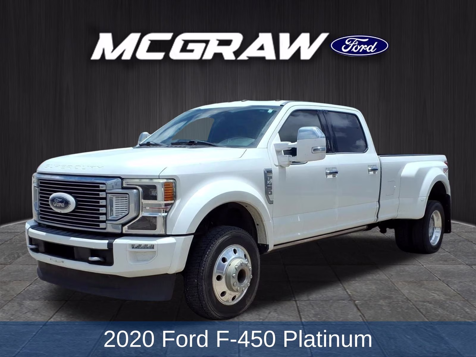2020 White Metallic Ford Super Duty F-450 DRW Platinum 4X4 Truck