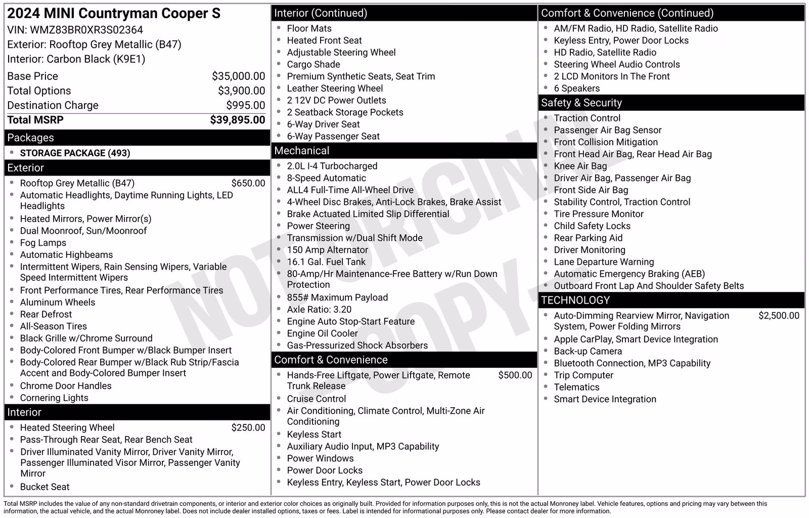 2024 Gray Metallic MINI Cooper S Countryman AWD SUV
