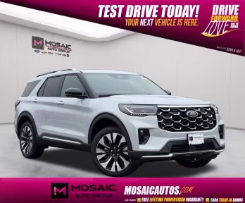 2026 Space White Metallic Ford Explorer Platinum 4X4 SUV