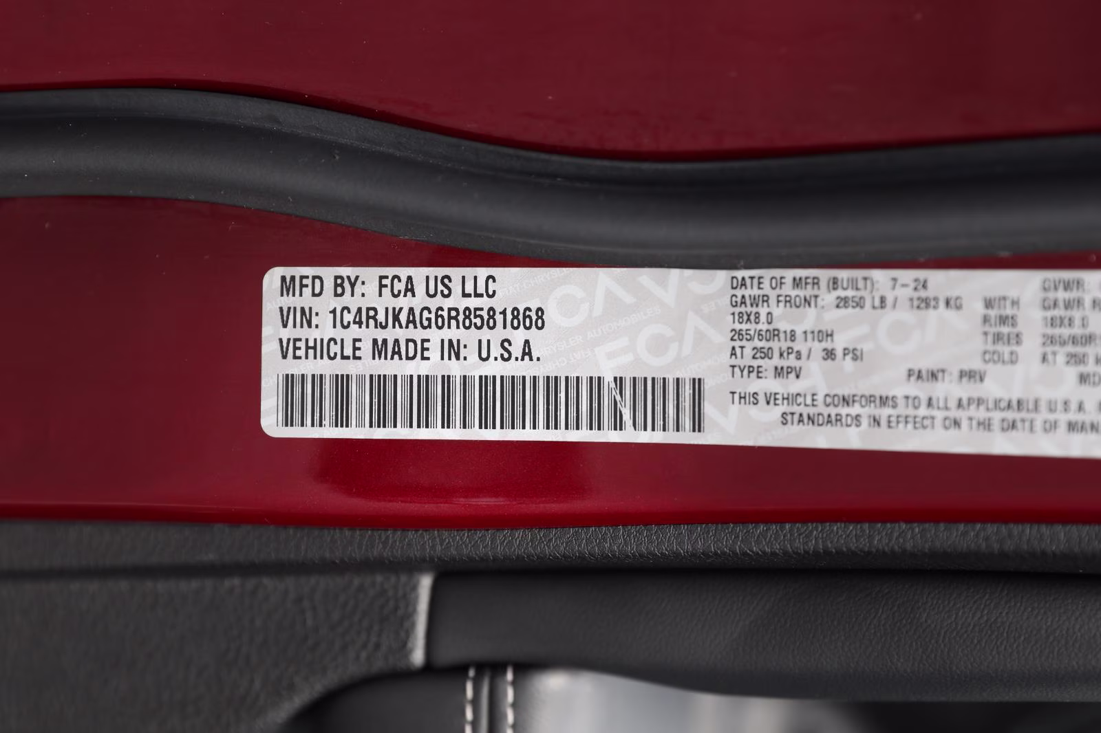 2024 Velvet Red Pearlcoat Jeep Grand Cherokee L Laredo X 4X4 SUV