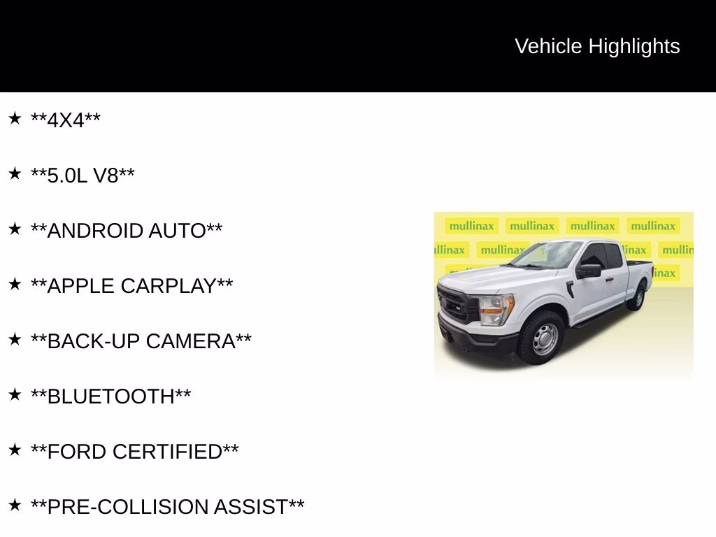 2022 Oxford White Ford F-150 XL 4X4 Truck