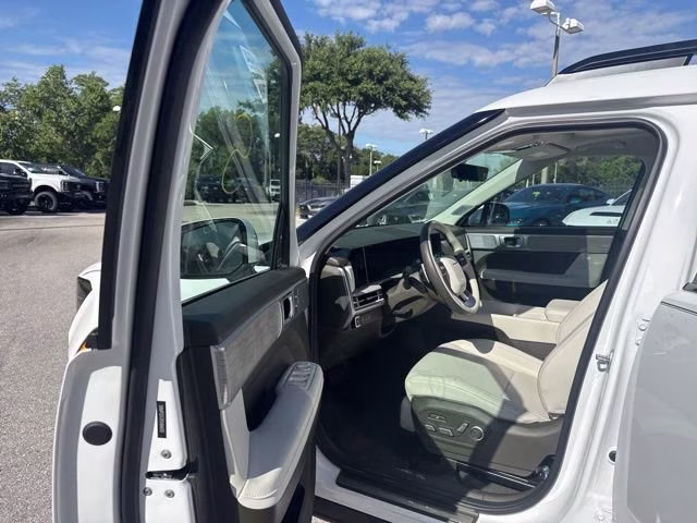 2025 Serenity White Hyundai Santa Fe Hybrid Calligraphy AWD SUV