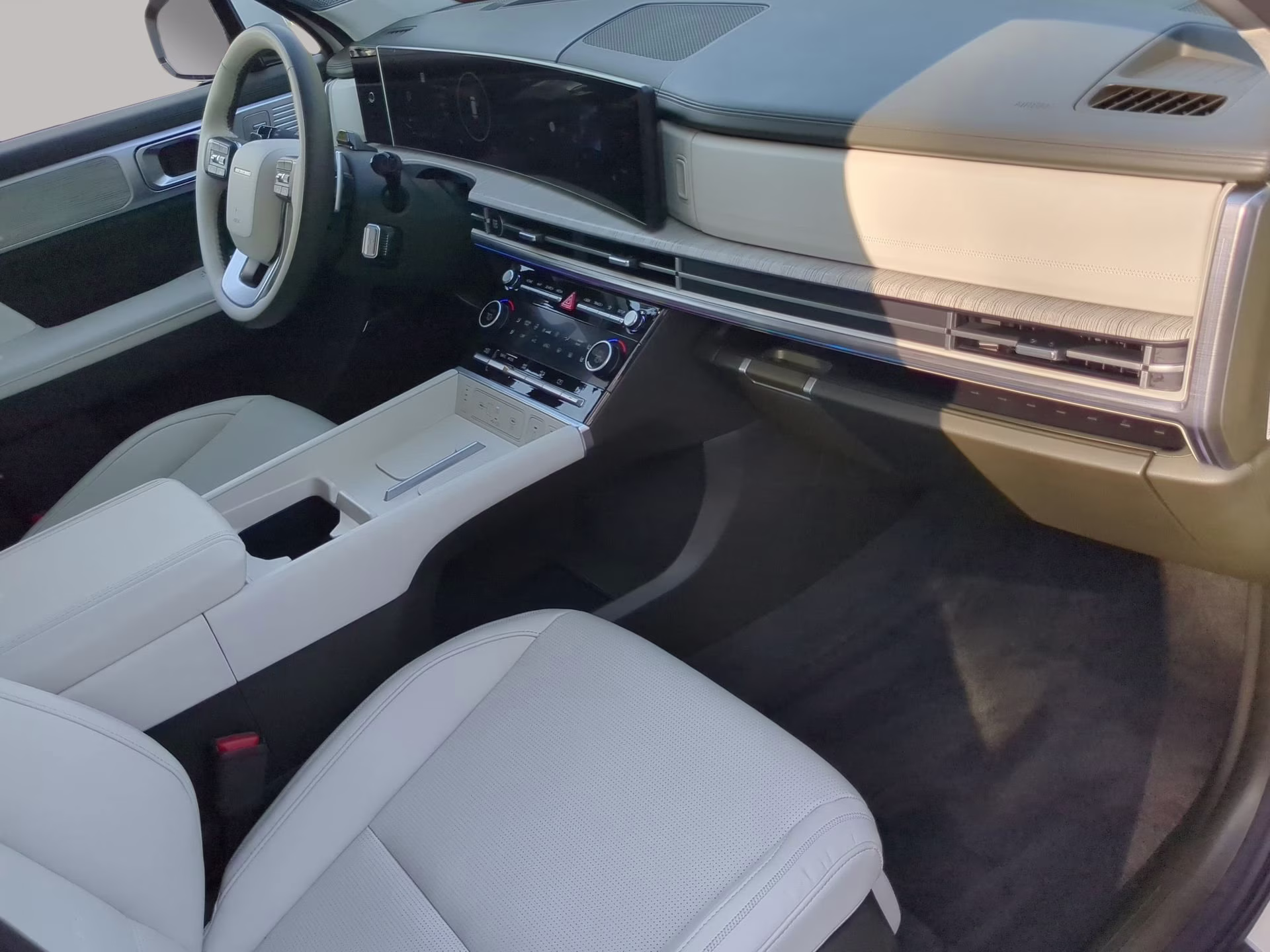 2025 Serenity White Hyundai Santa Fe Hybrid Calligraphy AWD SUV