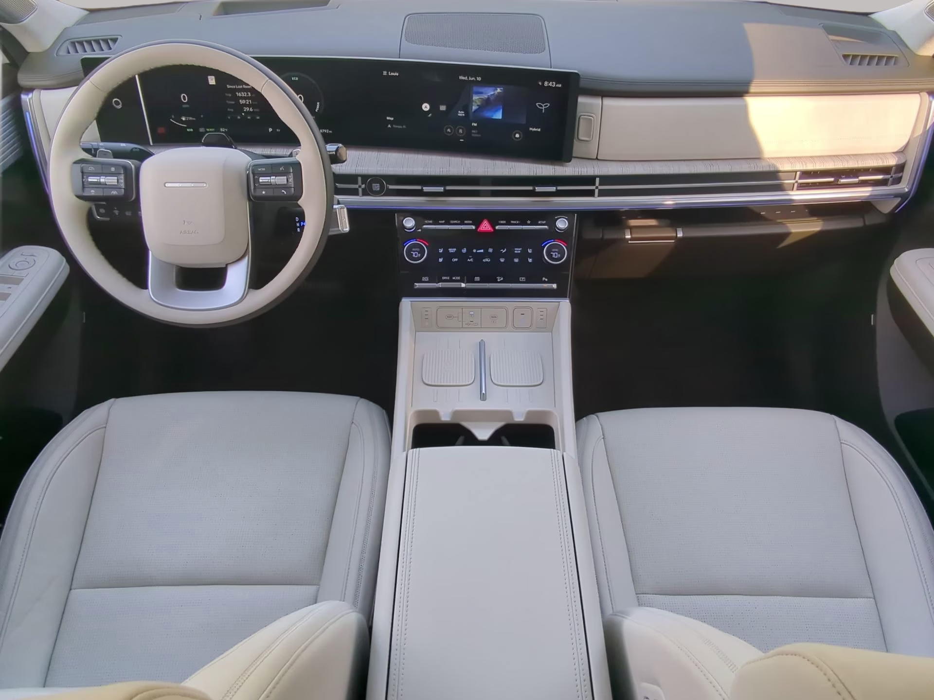 2025 Serenity White Hyundai Santa Fe Hybrid Calligraphy AWD SUV