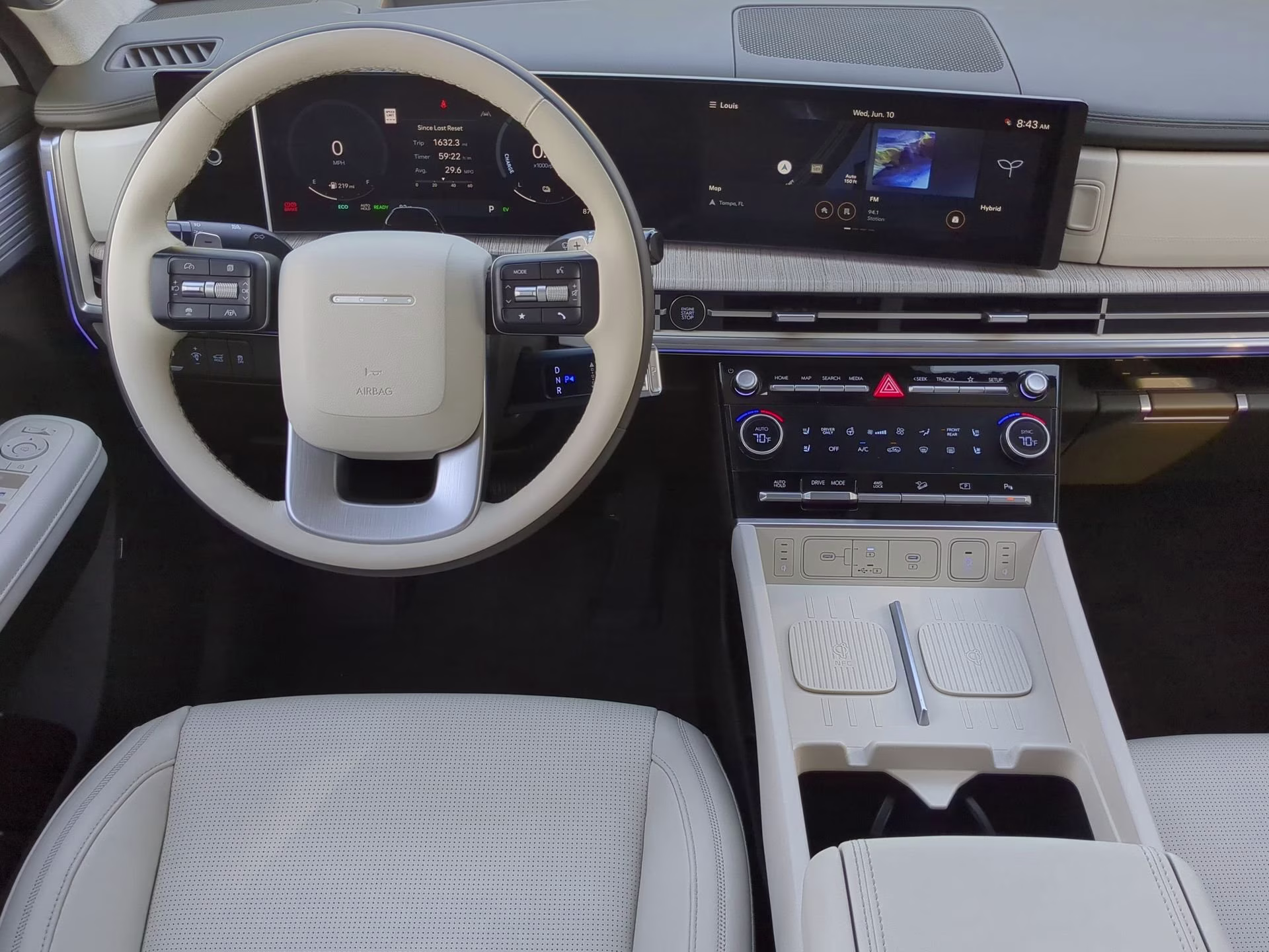 2025 Serenity White Hyundai Santa Fe Hybrid Calligraphy AWD SUV