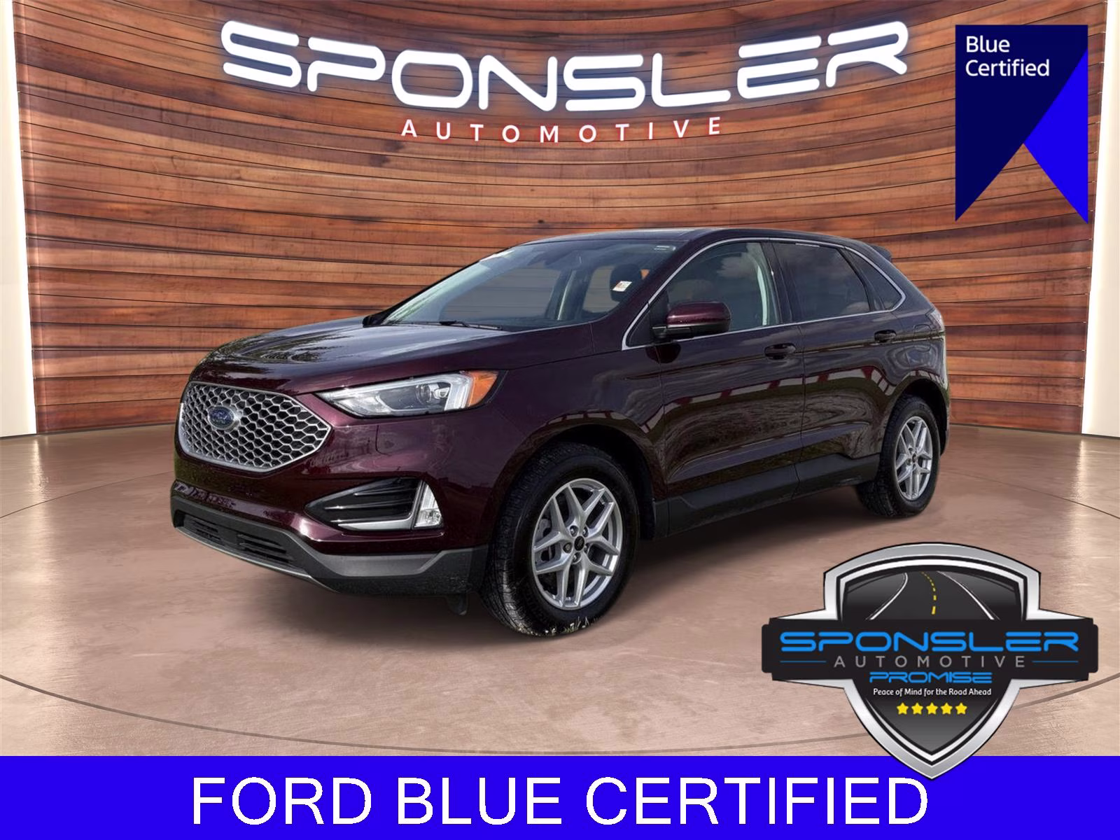 2024 Burgundy Velvet Metallic Tinted Clearcoat Ford Edge SEL AWD SUV