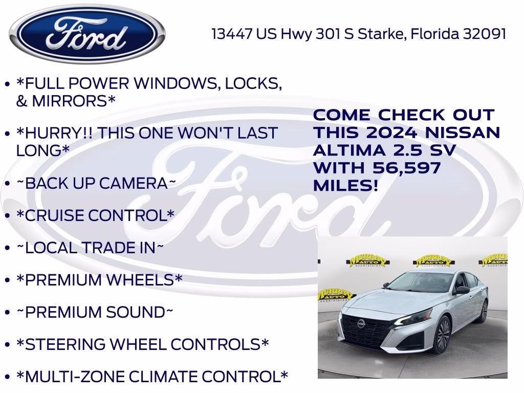 2024 Brilliant Silver Metallic Nissan Altima 2.5 SV FWD Sedan