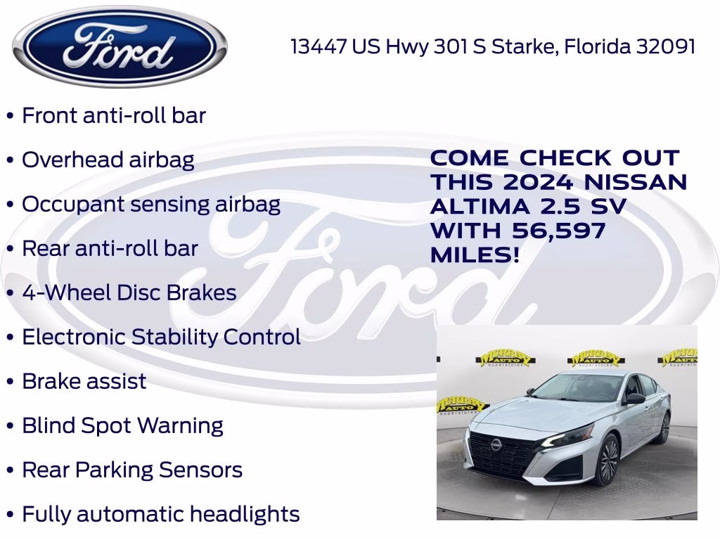 2024 Brilliant Silver Metallic Nissan Altima 2.5 SV FWD Sedan