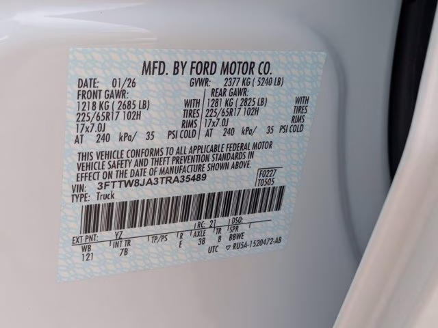 2026 Oxford White Ford Maverick XLT AWD Truck