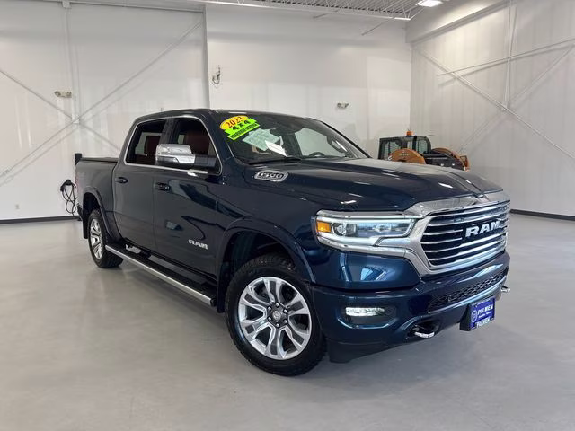 2023 Patriot Blue Pearlcoat Ram 1500 Laramie Longhorn 4X4 Truck