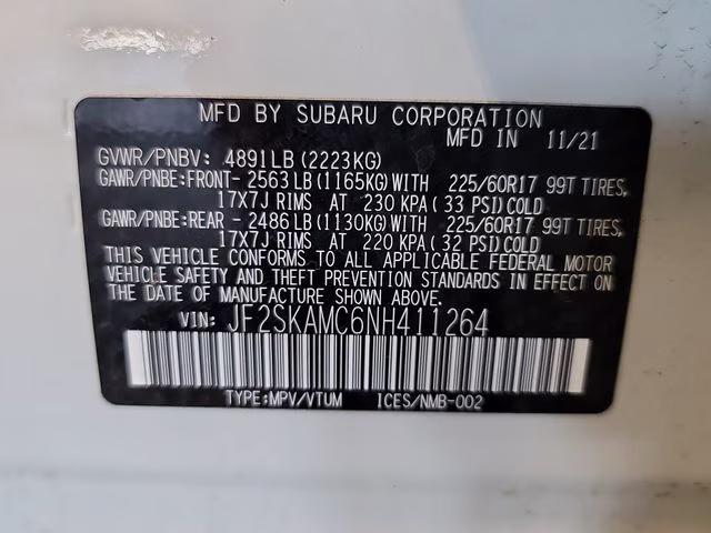 2022 Crystal White Pearl Subaru Forester Wilderness AWD SUV