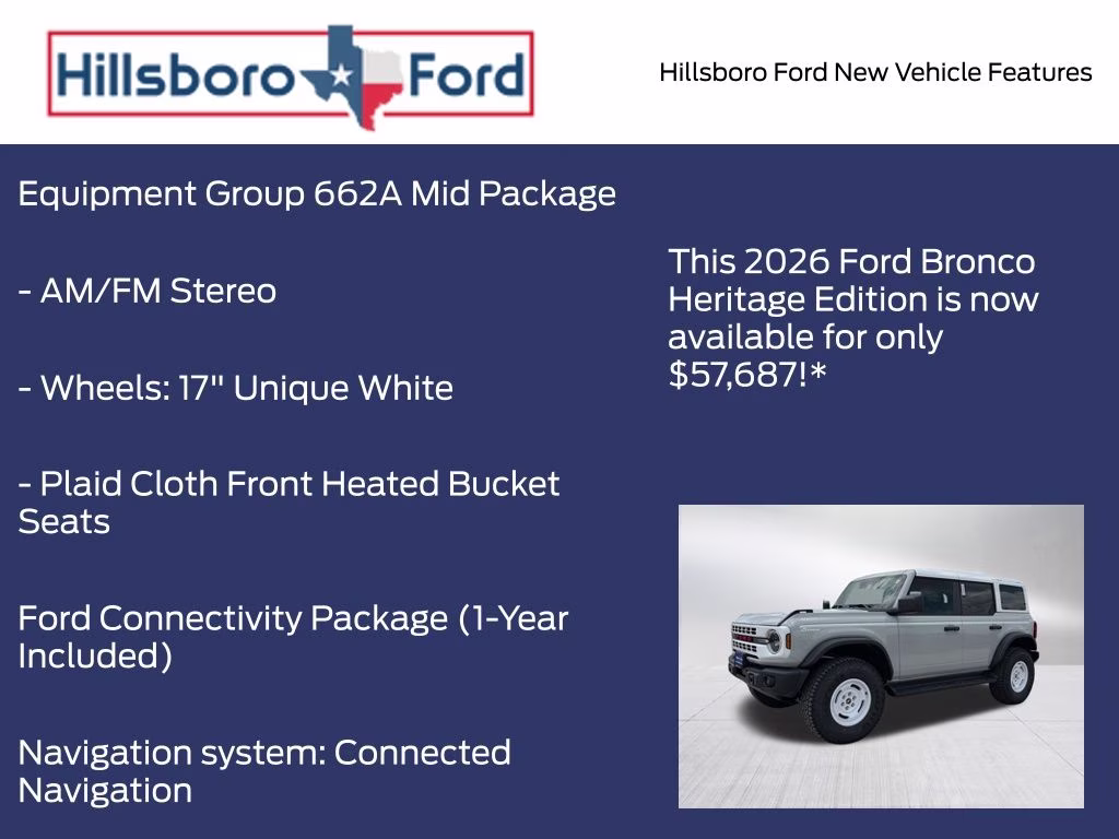 2026 Avalanche Gray Ford Bronco Heritage Edition 4X4 SUV