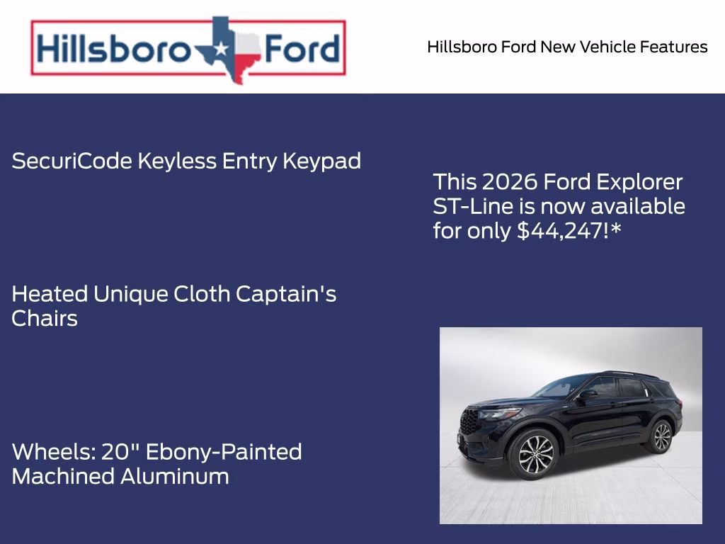 2026 Agate Black Metallic Ford Explorer ST-Line RWD SUV