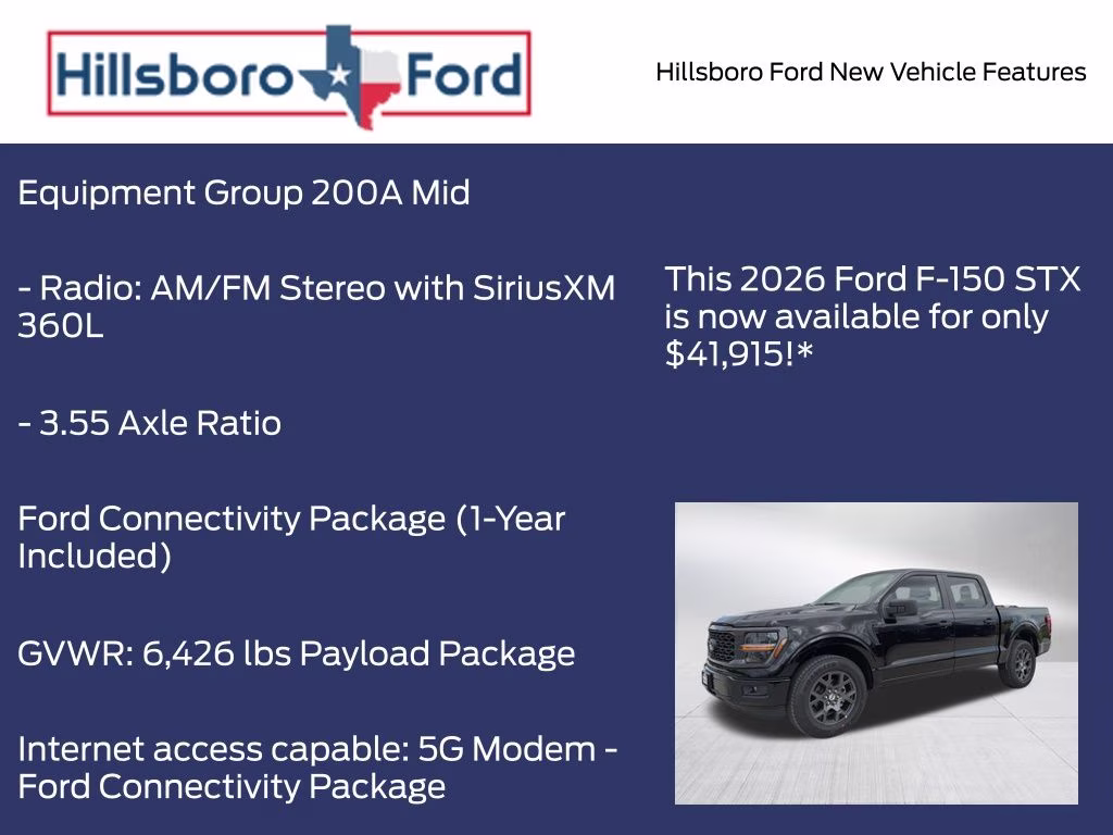2026 Agate Black Metallic Ford F-150 STX RWD Truck