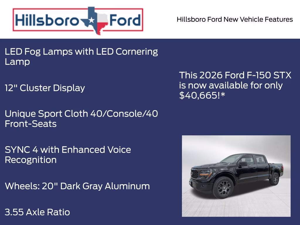 2026 Agate Black Metallic Ford F-150 STX RWD Truck