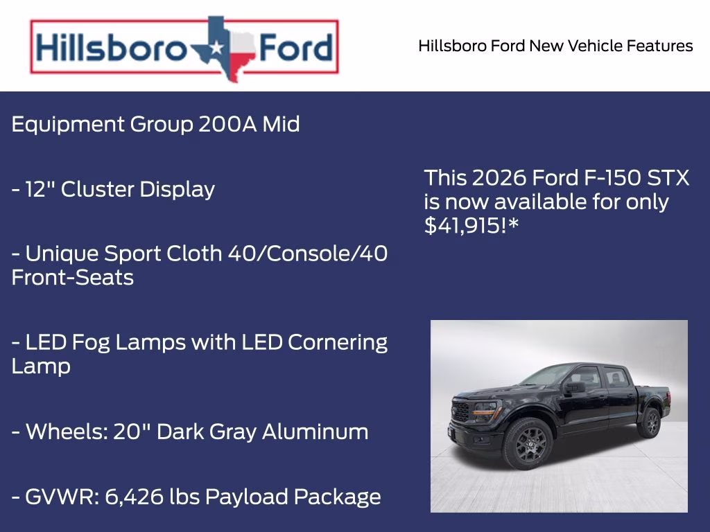 2026 Agate Black Metallic Ford F-150 STX RWD Truck