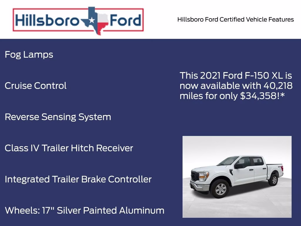 2021 Oxford White Ford F-150 XL 4X4 Truck