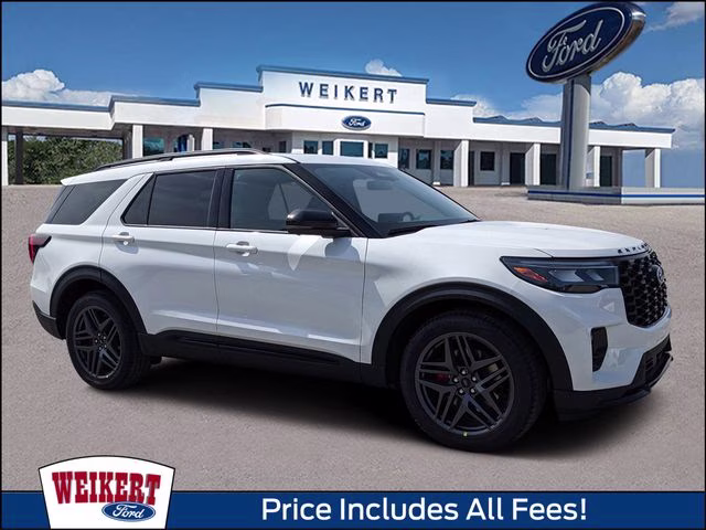2026 Star White Metallic Tri-Coat Ford Explorer ST 4X4 SUV