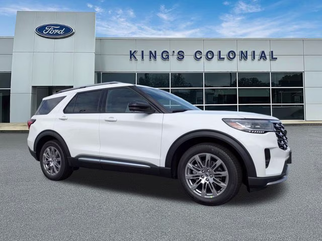 2026 Star White Metallic Tri-Coat Ford Explorer Platinum RWD SUV
