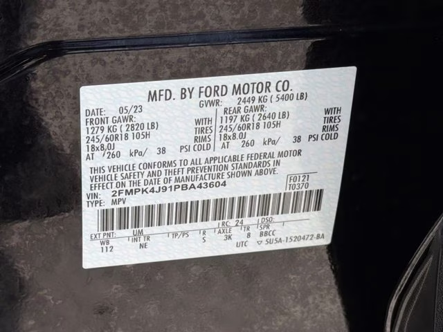 2023 Agate Black Metallic Ford Edge SEL AWD SUV