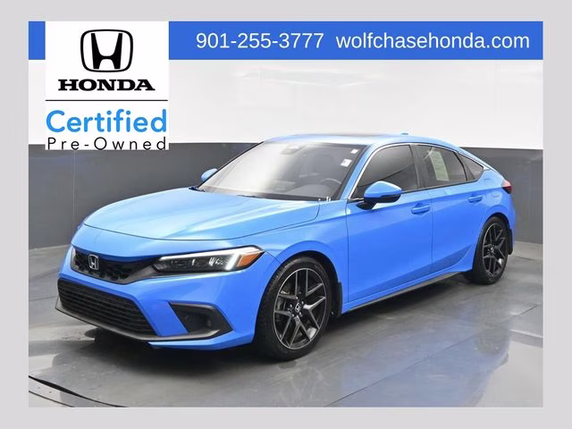 2022 Boost Blue Pearl Honda Civic Sport Touring FWD Hatchback
