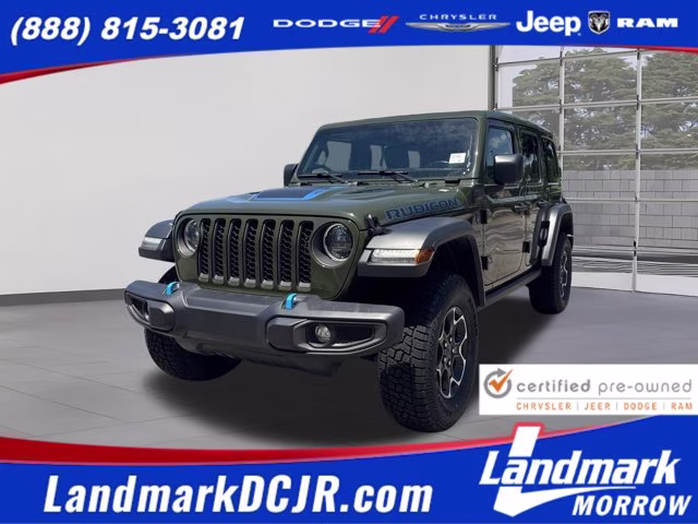2023 Sarge Green Clearcoat Jeep Wrangler 4xe Rubicon 4X4 Convertible