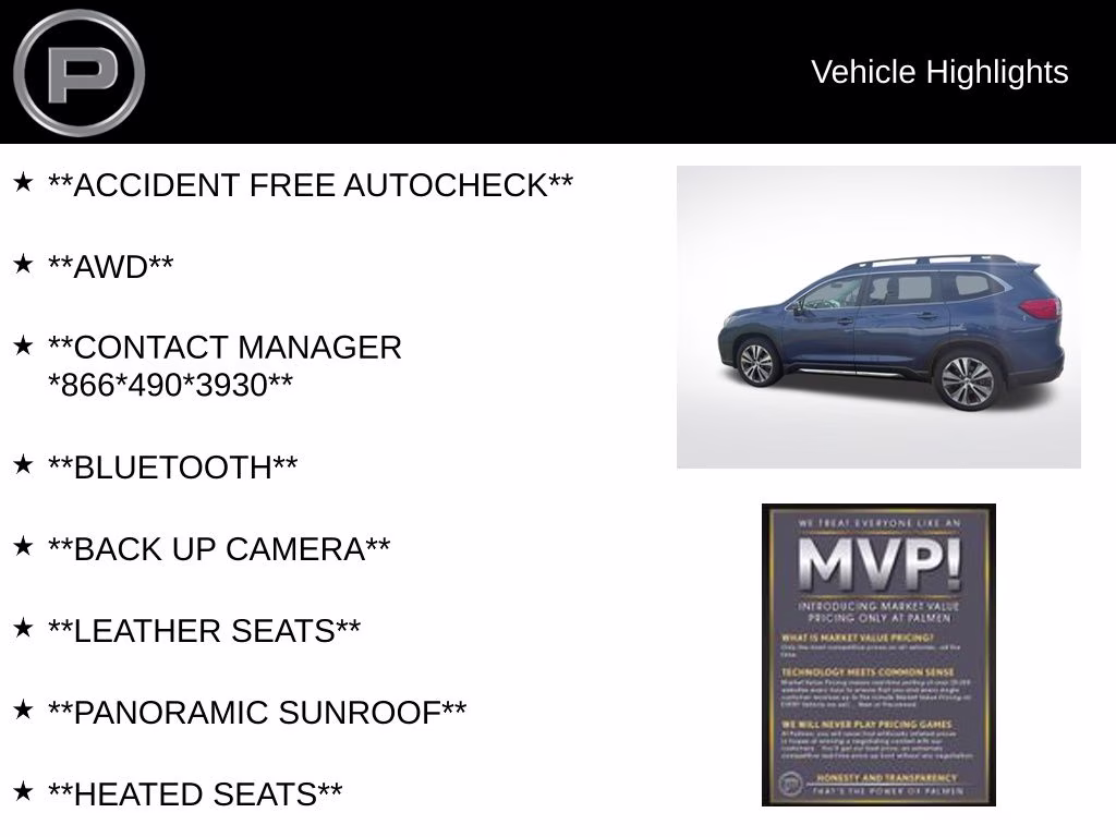2020 Abyss Blue Pearl Subaru Ascent Limited AWD SUV