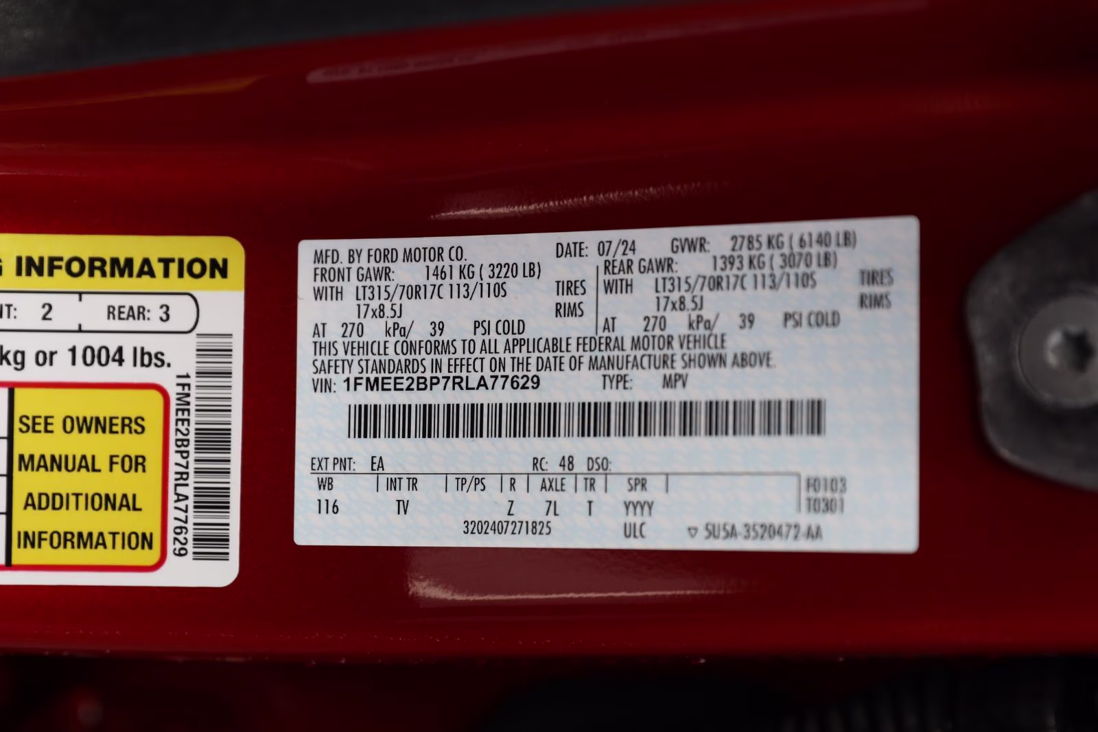 2024 Hot Pepper Red Metallic Tinted Clearcoat Ford Bronco Wildtrak 4X4 SUV