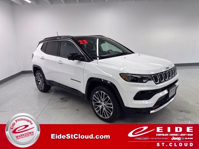 2023 Bright White Clearcoat Jeep Compass Limited 4X4 SUV