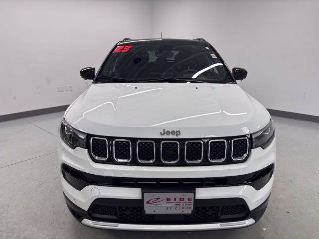2023 Bright White Clearcoat Jeep Compass Limited 4X4 SUV