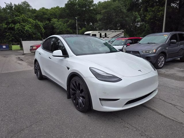 2022 White Tesla Model Y Performance AWD SUV