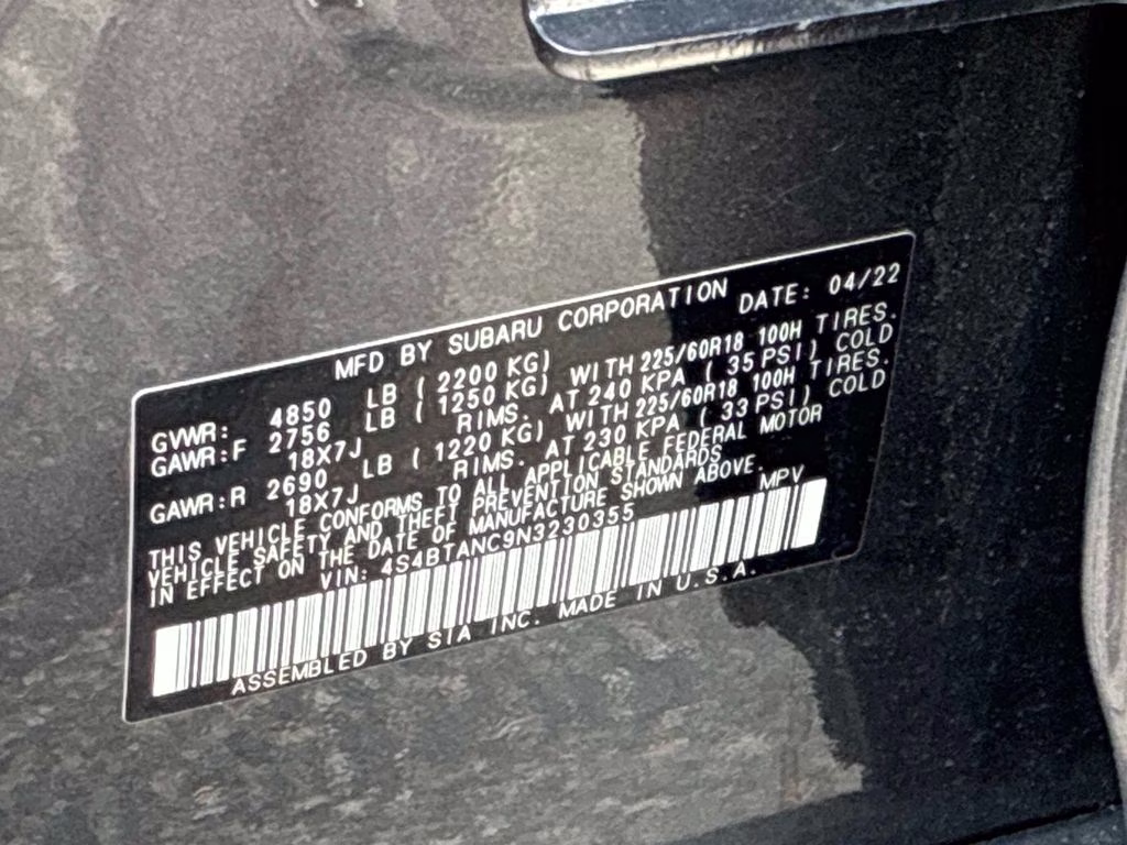 2022 Magnetite Gray Metallic Subaru Outback Limited AWD SUV