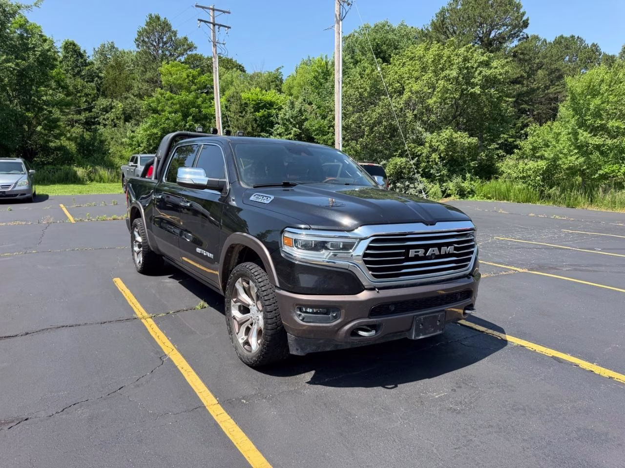 2020 Diamond Black Crystal Pearlcoat Ram 1500 4WD Longhorn Crew Cab 4X4 Truck