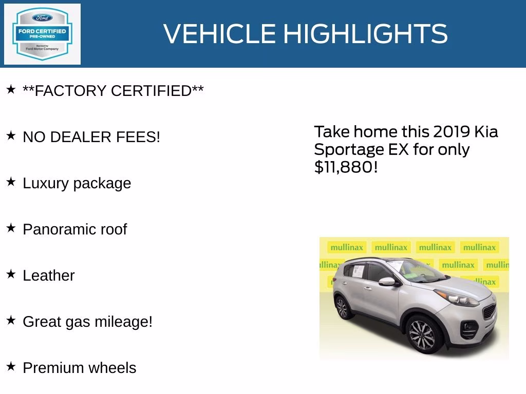 2019 Sparkling Silver Kia Sportage EX FWD SUV