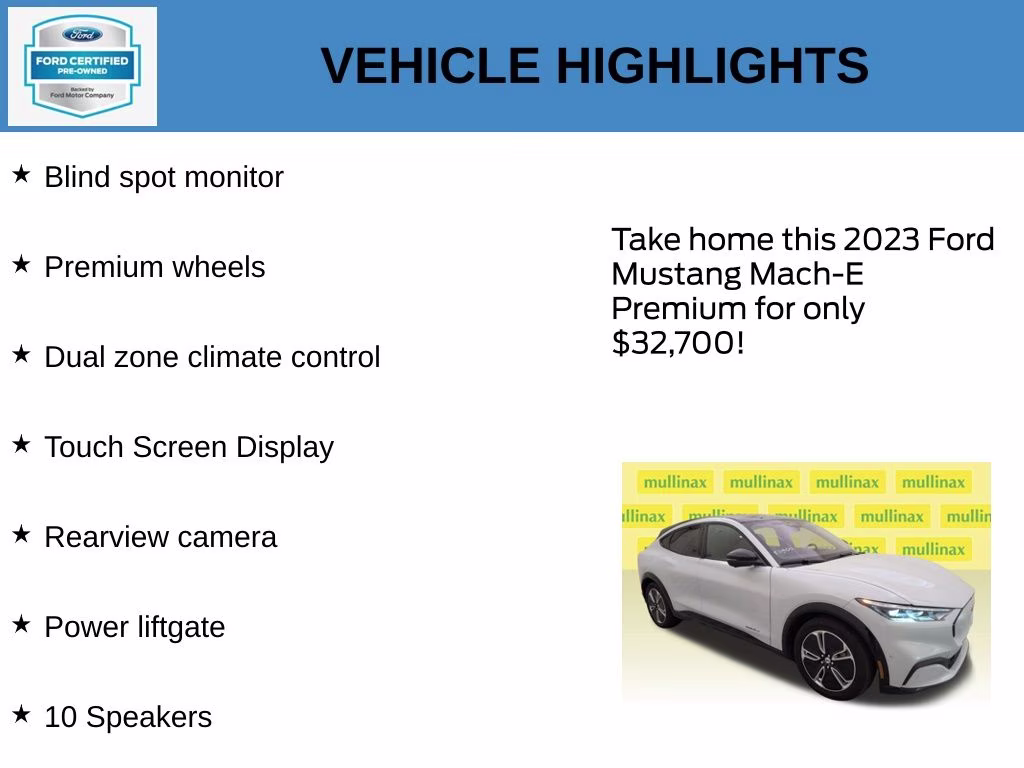 2023 Space White Metallic Ford Mustang Mach-E Premium RWD SUV