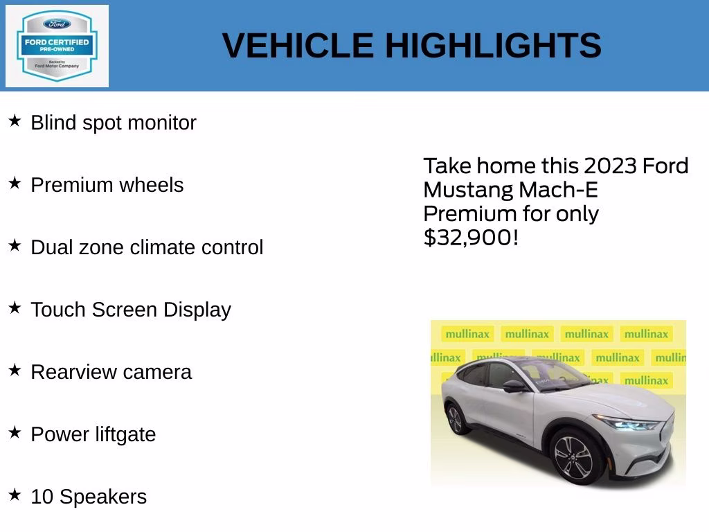 2023 Space White Metallic Ford Mustang Mach-E Premium RWD SUV