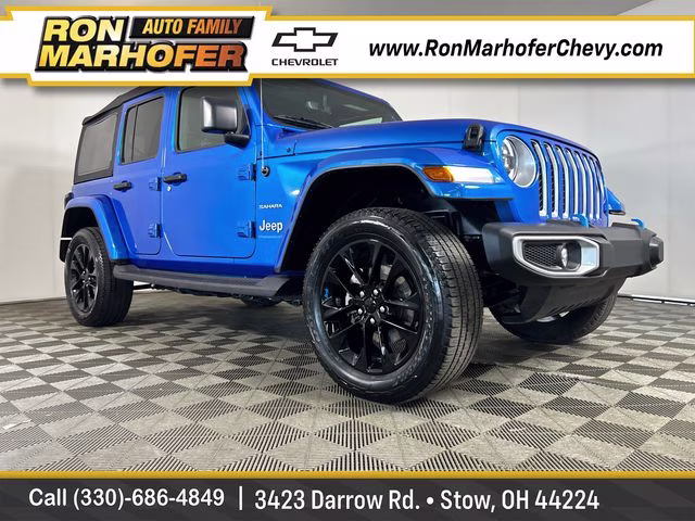 2023 Hydro Blue Pearl Coat Jeep Wrangler Sahara 4xe 4X4 SUV